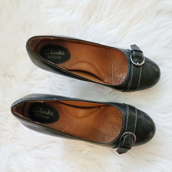 Clarks Artisan Tige de Cuir Black Heeled Womens - Picture 3 of 5